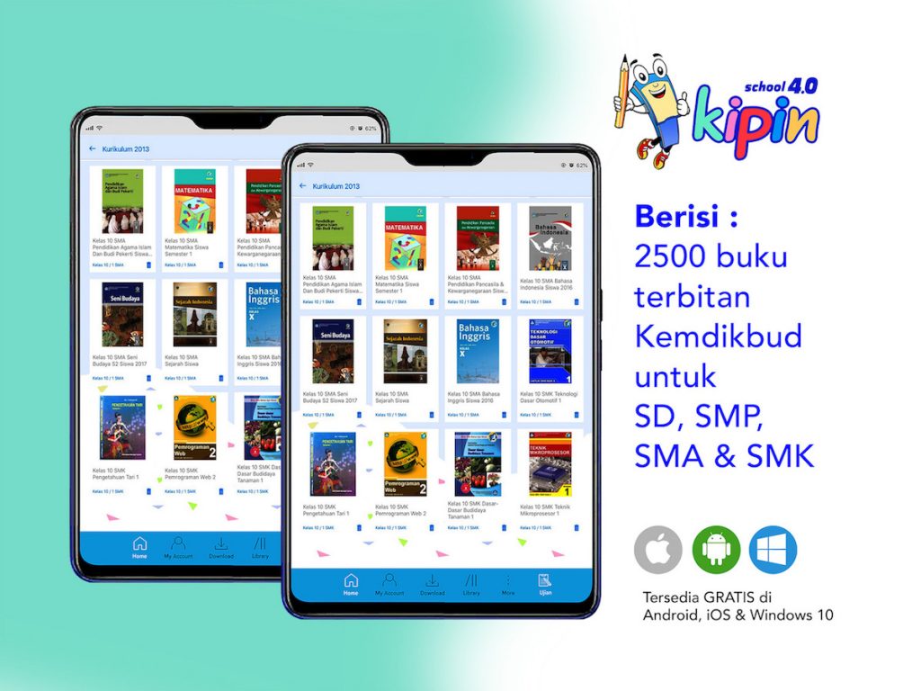 Aplikasi Kipin School Menggratiskan Ribuan Buku Pelajaran Kemdikbud