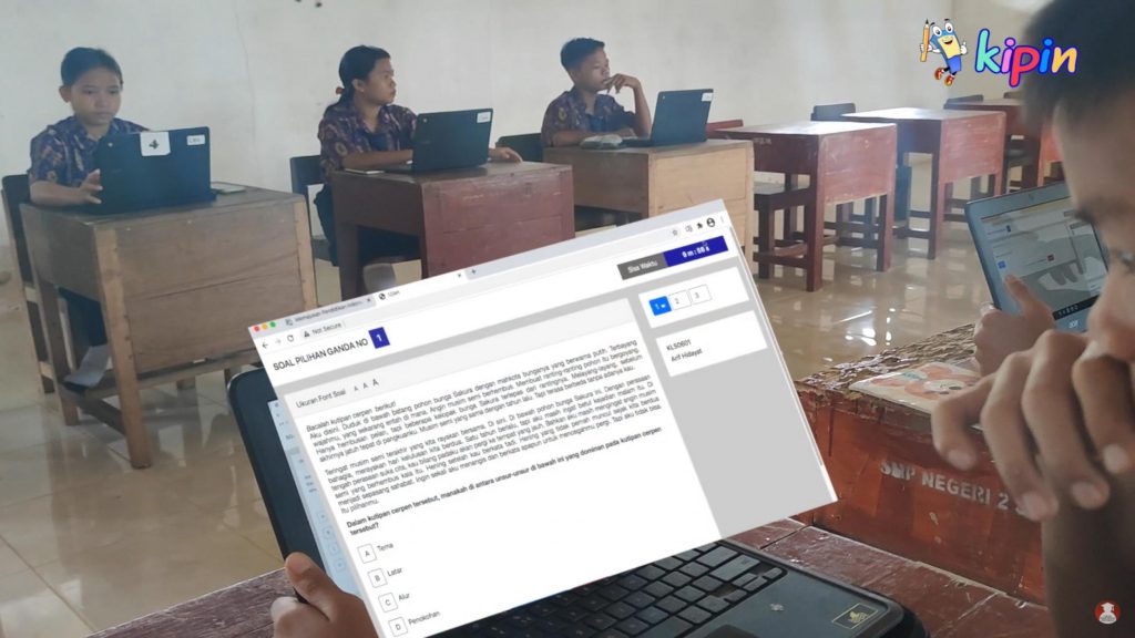 Siswa Mengakses Software Asesmen Kipin PTO menggunakan Chromebook