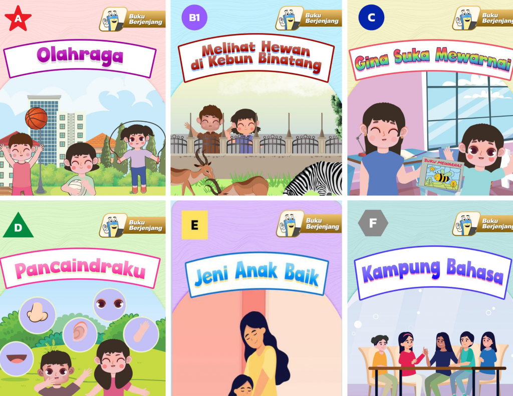 Tampilan beberapa judul Buku Berjenjang Kipin dari berbagai jenjang
