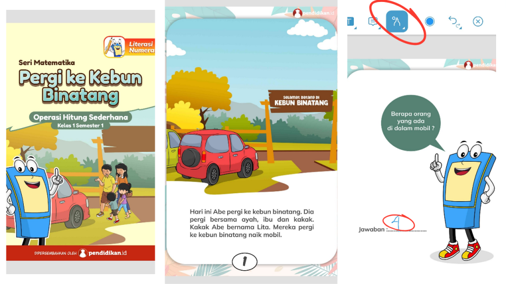 Cuplikan isi di dalam salah satu koleksi buku Literasi Numerasi Kipin