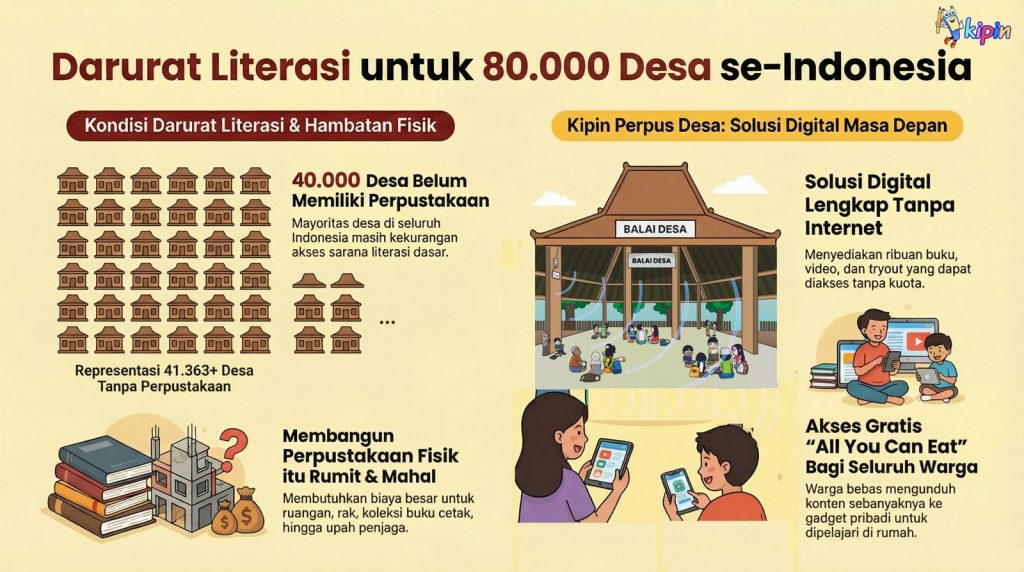 Revolusi Literasi 88.000 Desa: Kipin Hadirkan Perpustakaan Digital Lengkap Tanpa Internet