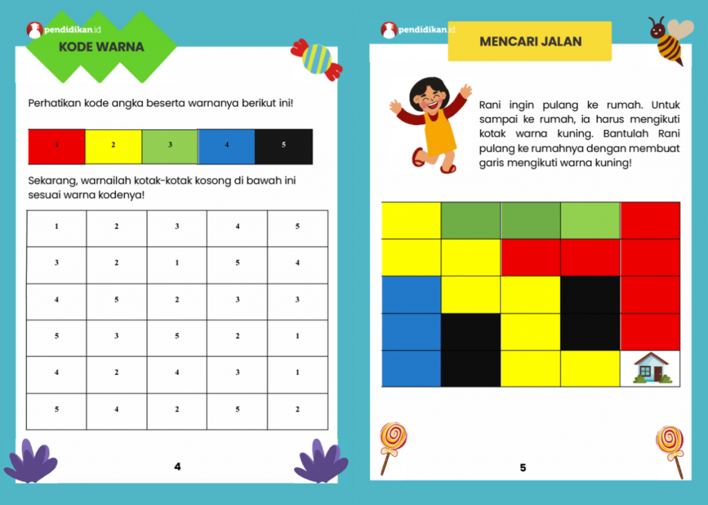 Ilustrasi isi di dalam buku Belajar Koding Kipin