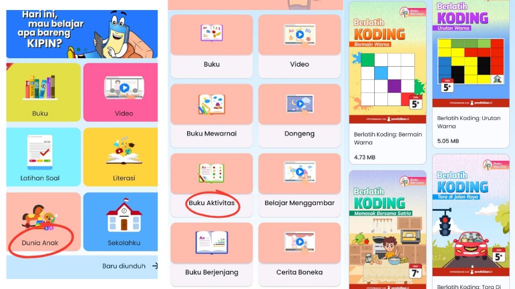 Akses buku Belajar Koding Kipin