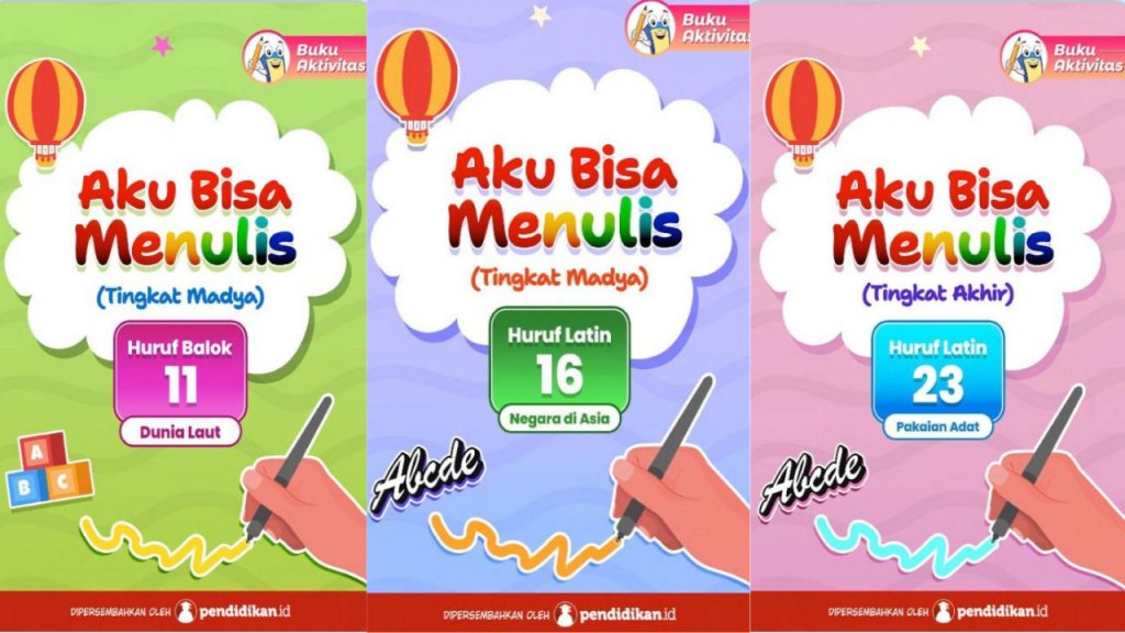 Tampilan cover beberapa judul buku aktivitas 'Aku Bisa Menulis'