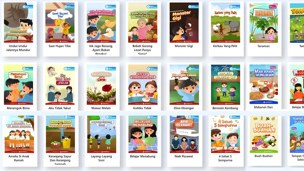 Tampilan beberapa koleksi Buku Pra-Sekolah Kipin