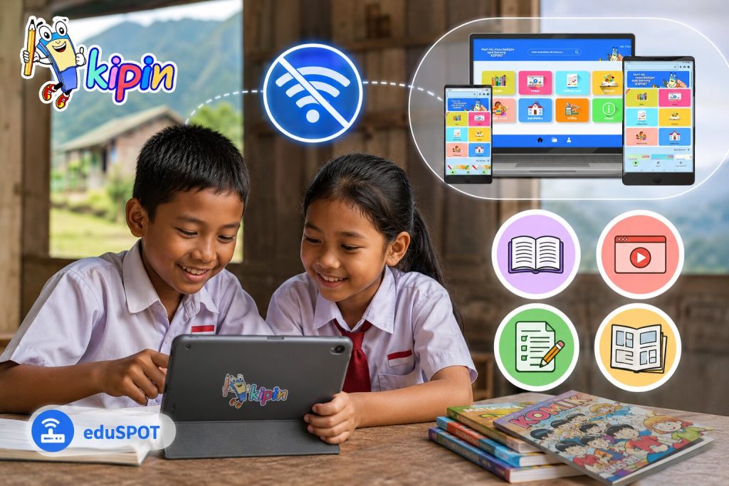 Ilustrasi Pembelajaran Digital Tanpa Internet untuk Tingkatkan Kemampuan Literasi dan Numerasi