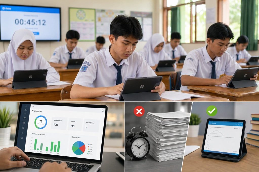Ilustrasi Efisiensi Kegiatan Evaluasi dan Latihan Soal di Sekolah untuk Meningkatkan Hasil TKA