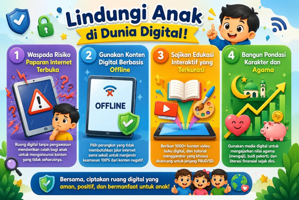 Infografis Langkah Melindungi Anak di Dunia Digital