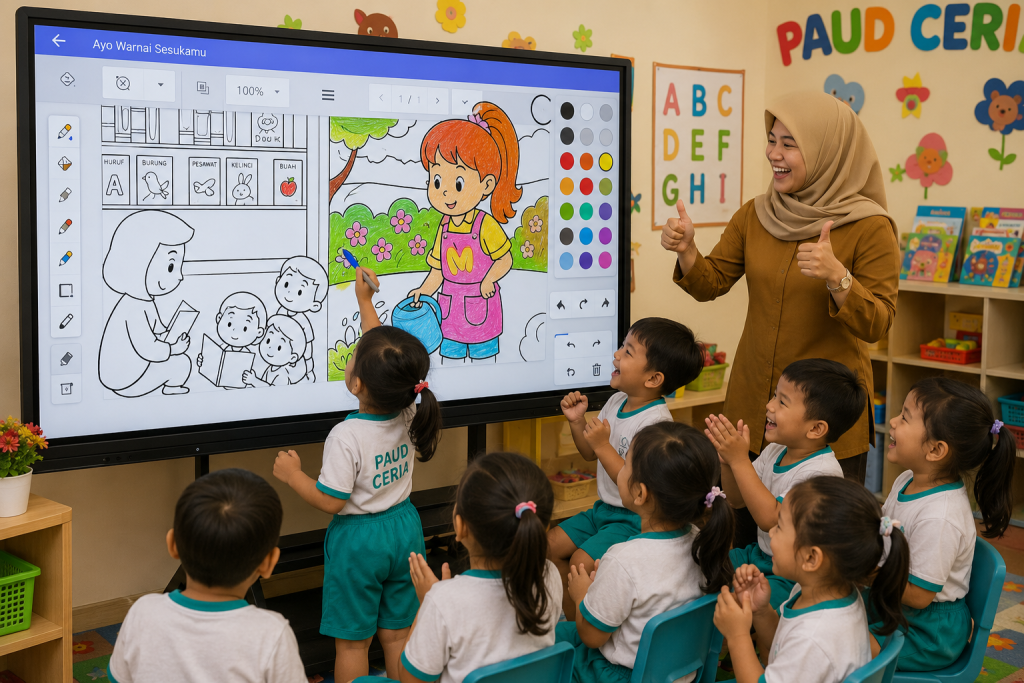 Ilustrasi Pemanfaatan KipinIFP PAUD untuk Kegiatan Belajar dan Mengajar di Tingkat Prasekolah