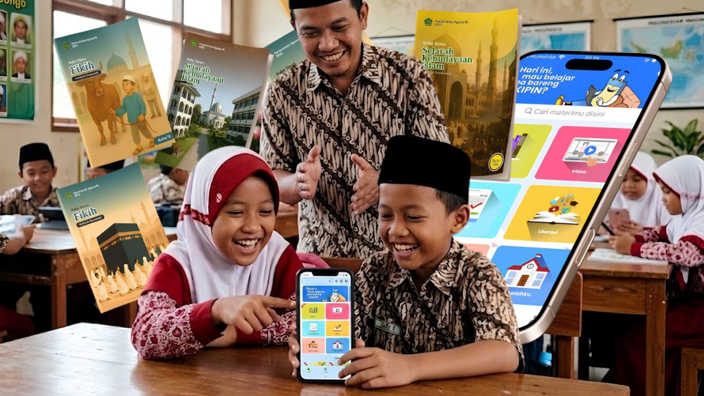 Ilustrasi Kegiatan Belajar di Kelas dengan Mengakses Buku Madrasah dari Kemenag secara Gratis melalui Kipin School 4.0