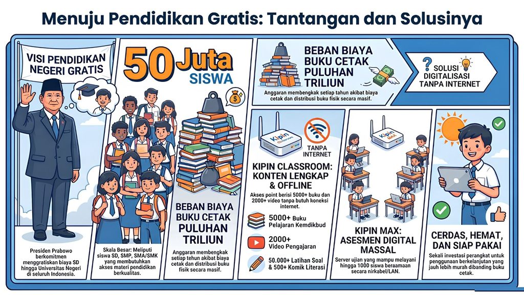 Infografis Alternatif Efisiensi Wujudkan Program Pendidikan Gratis di Indonesia