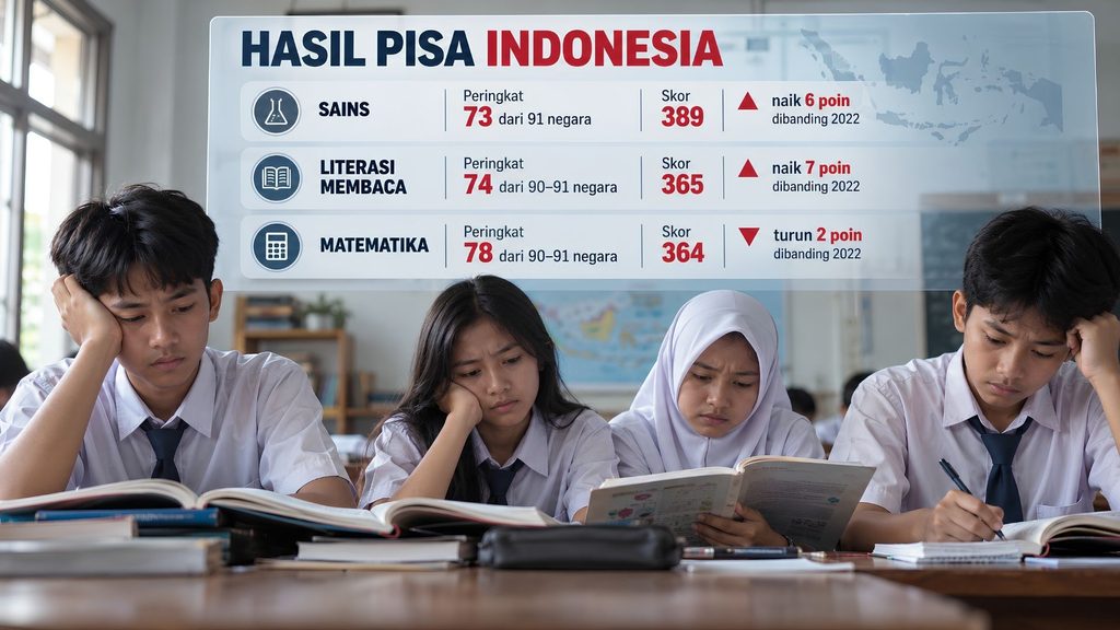 Ilustrasi Peringkat Hasil PISA 2025 Indonesia