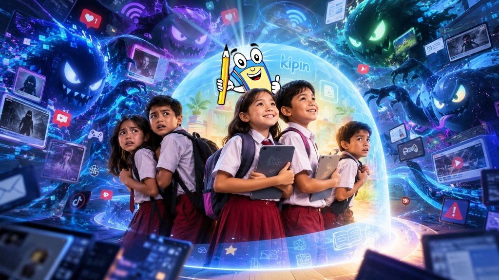 Ilustrasi Kipin Melindungi Anak dari Resiko Negatif Dunia Digital