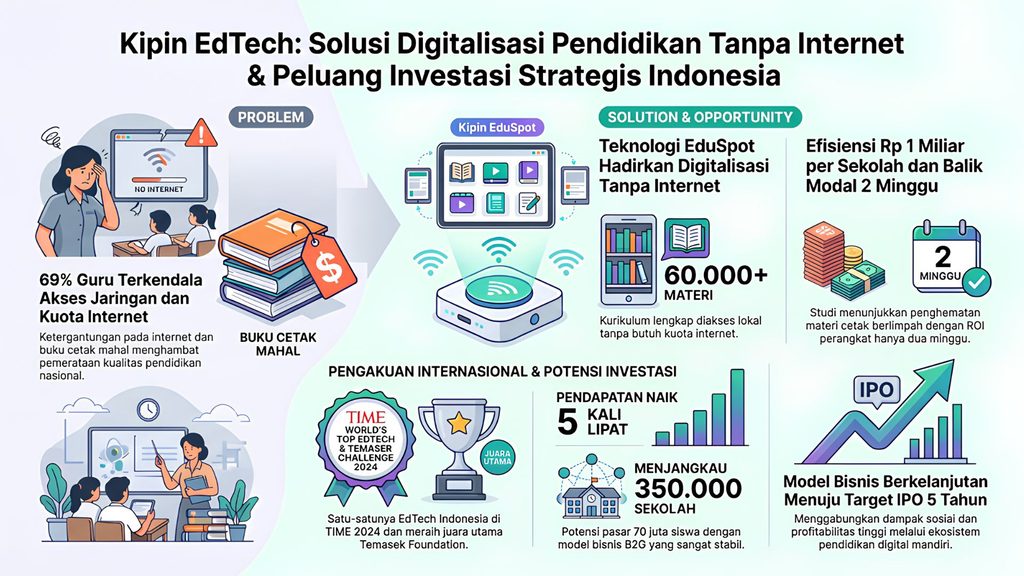 Infografis Solusi Digitalisasi Pendidikan Tanpa Internet dan Peluang Investasi Strategis Indonesia